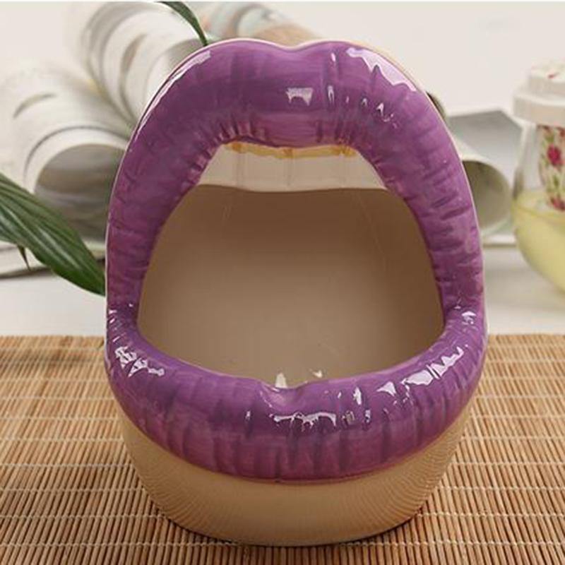 Smooch Lips Ceramic Planter